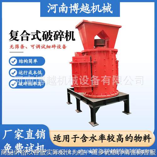 复合式破碎机 立式建筑垃圾细碎制砂机 鹅卵石花岗岩无筛底粉碎机