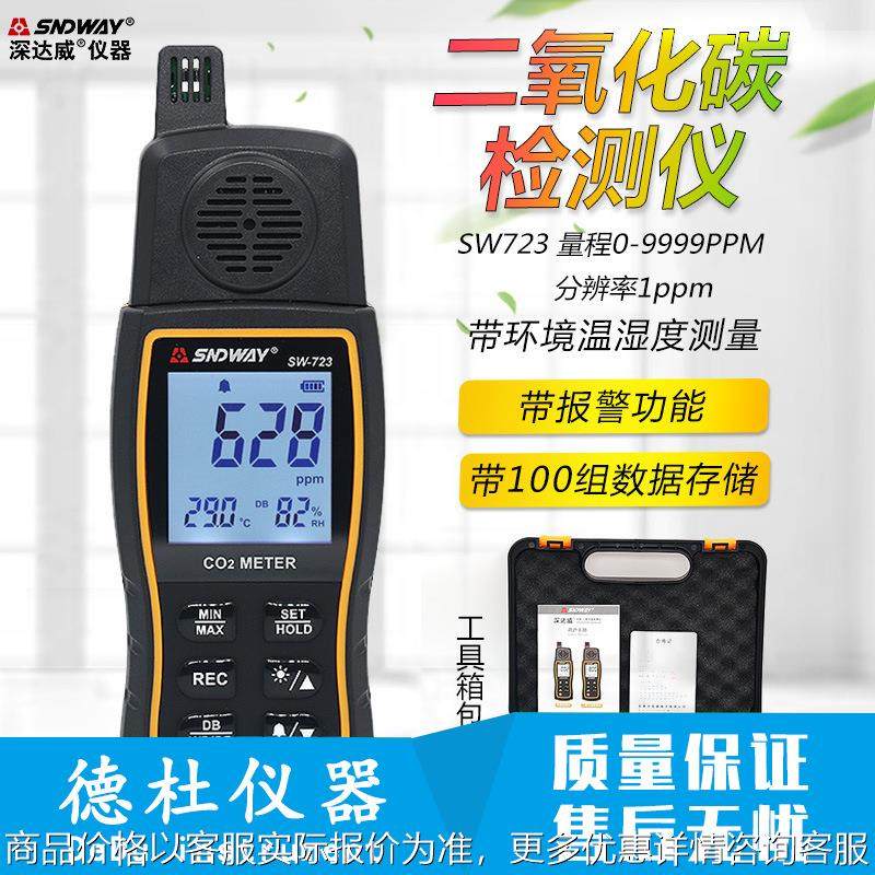 二氧化碳检测仪二氧化碳浓度测试仪 SW723 空气CO2监测仪