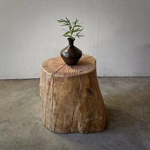 老木头底座花架凳子树桩圆木木桩户外小摆件茶几底座花架自然纹路