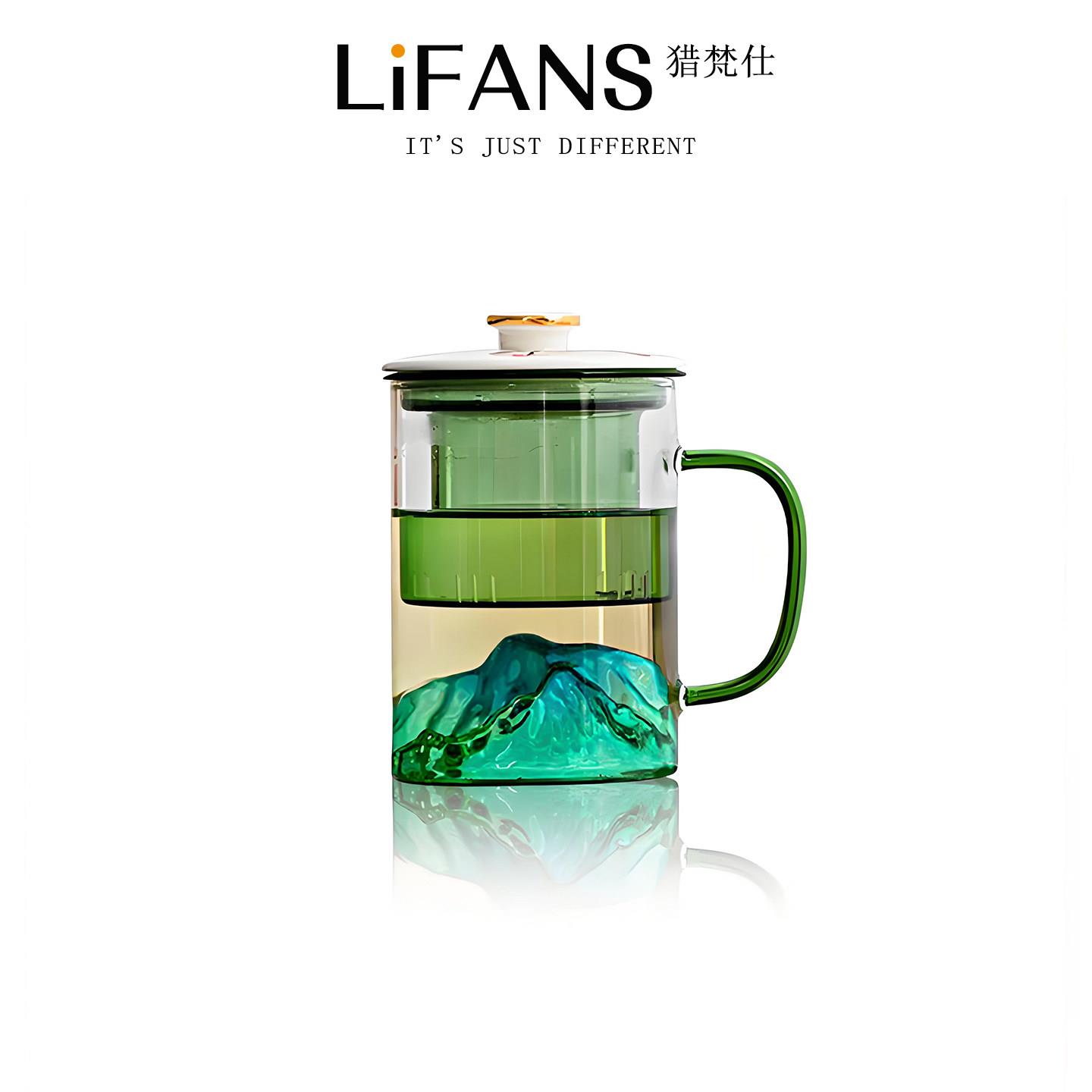 特别好看的玻璃杯带盖泡茶水分离2026新款男高端双层高硼硅玻璃杯