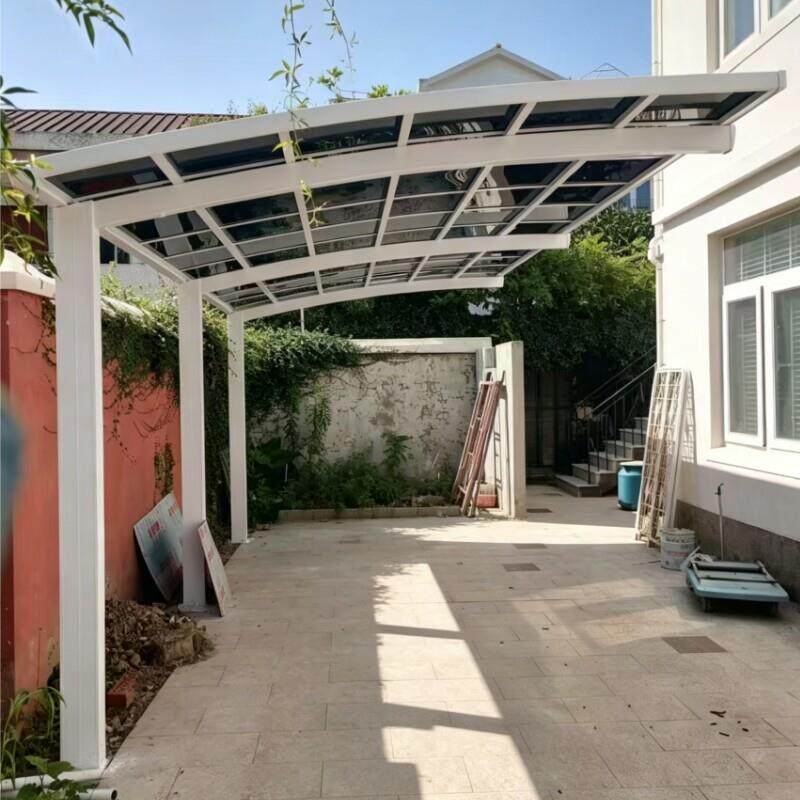 户外铝合金车棚别墅家用停车棚电动自行车遮阳棚小区充电桩遮雨棚