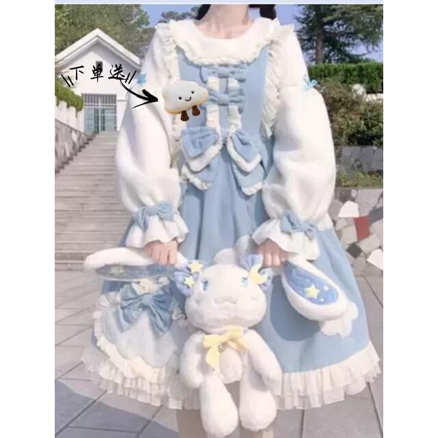 秋冬款加绒洛丽塔公主裙女童儿童Lolita裙子大童套装萝莉塔连衣裙