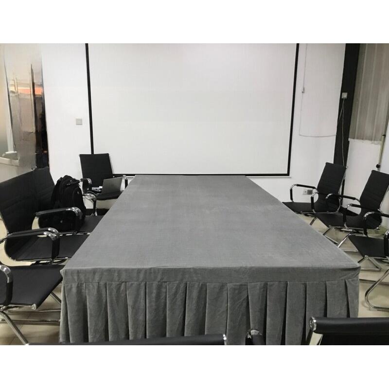 金丝绒布料会议桌布商务定制做长方形签到桌套桌裙围裙乒乓球台布