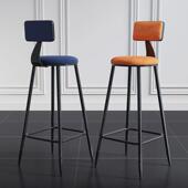 北欧铁艺吧台椅 咖啡厅靠背吧凳 创意高脚凳子