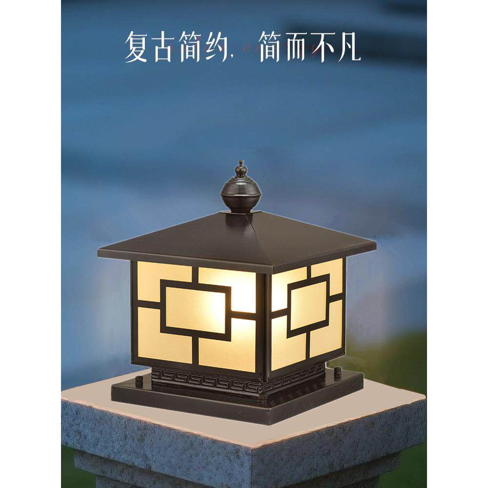 全铜户外柱头灯别墅庭院防水大门两侧柱灯花园led围栏门柱灯接电