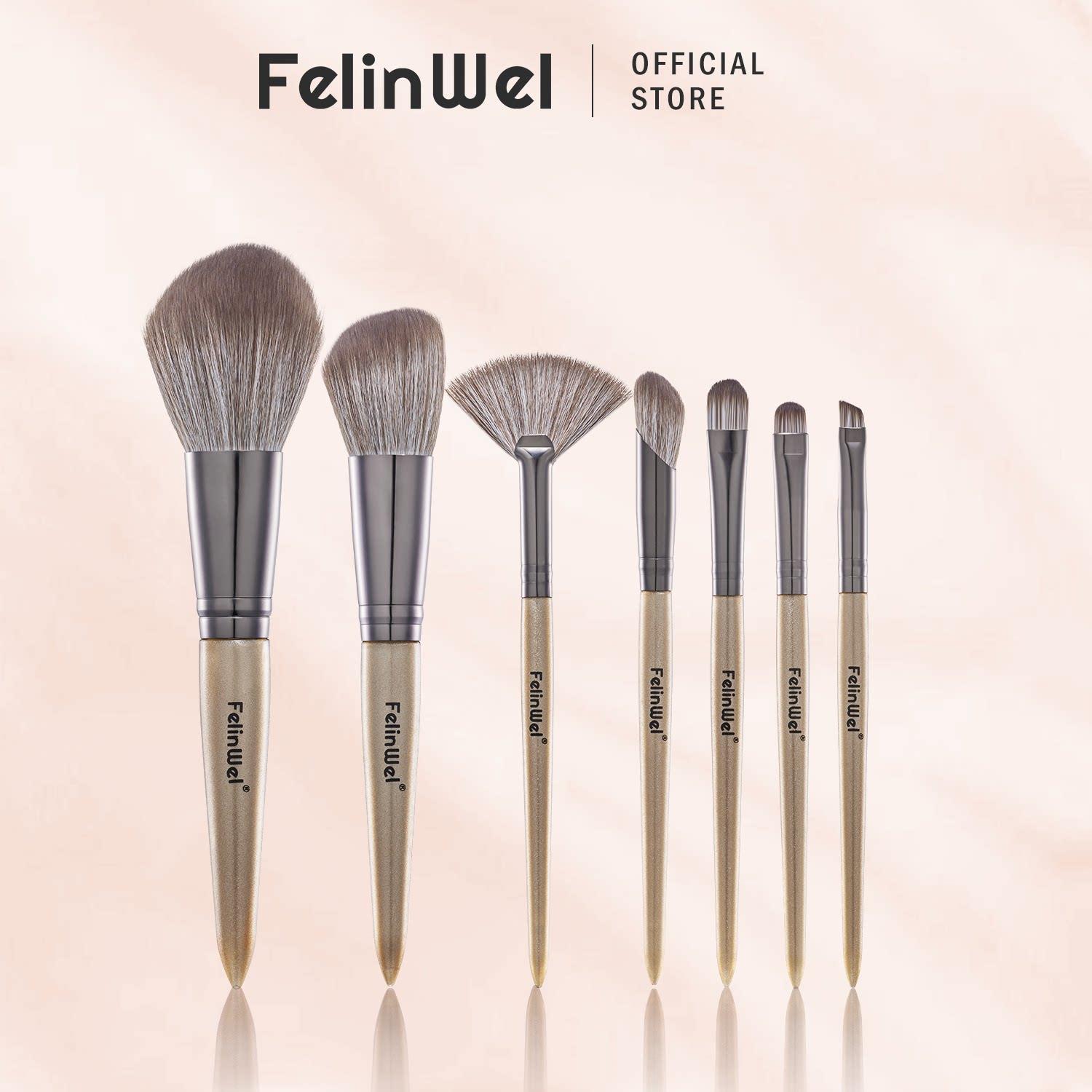 FelinWel 7支化妆刷套装长杆刷匀粉底眼线刷美妆工具