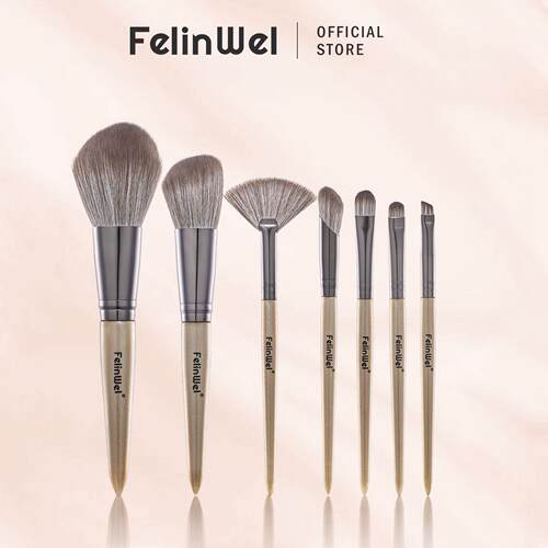 FelinWel 7支化妆刷套装长杆刷匀粉底眼线刷美妆工具