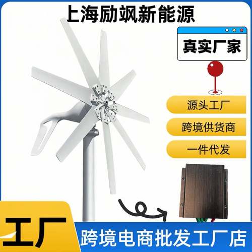 厂家直销新款八叶片风力发电机微风启动风光互补系统十年厂家