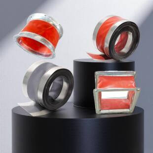 不锈钢防火帆布软连结耐高温阻燃红色玻纤通风机盘管防震风管软接