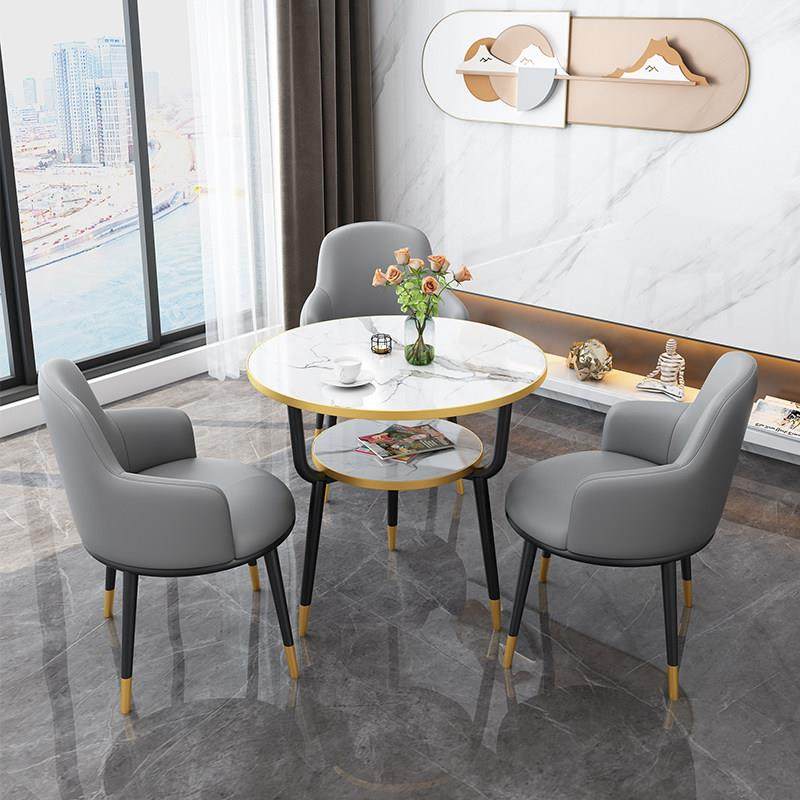 轻奢网红接待洽谈桌椅组合美容院谈判休闲会客店铺用阳台小圆桌子,住宅家具,不锈钢/PVC餐桌,淘宝优惠券,粉丝福利购,淘宝优惠卷