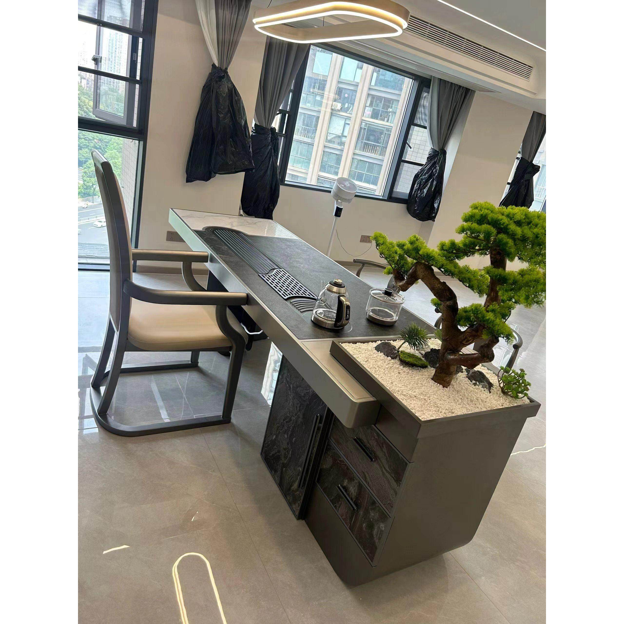 新中式岩板茶桌椅组合现代简约北美黑胡桃木办公室泡茶台,住宅家具,家用茶台/茶桌,淘宝优惠券,粉丝福利购,淘宝优惠卷