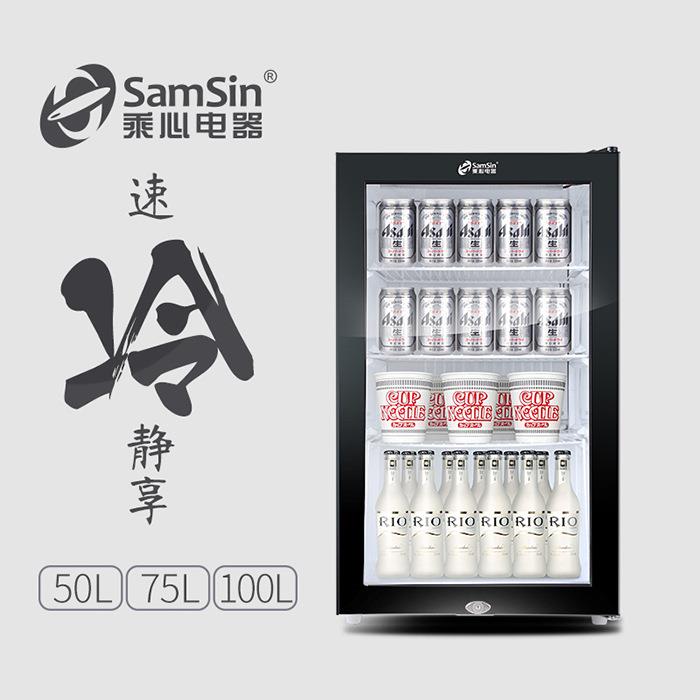 110L小型水果茶叶冷藏展示柜小电冰箱冷柜保鲜柜食品留样柜