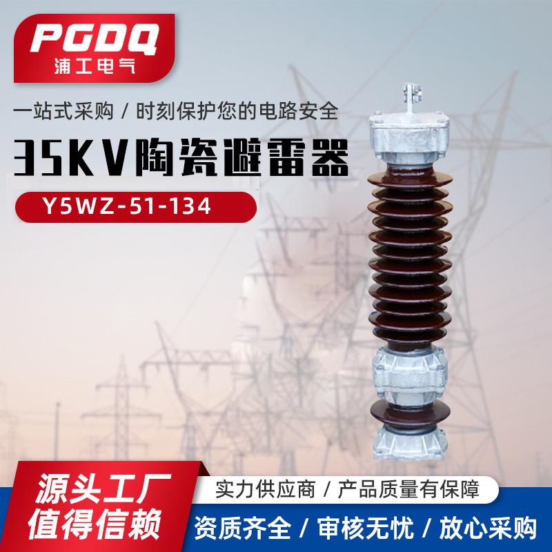 35KV陶瓷避雷器Y5WZ-51-134户外高压陶瓷避雷器35-40.5kv电站型