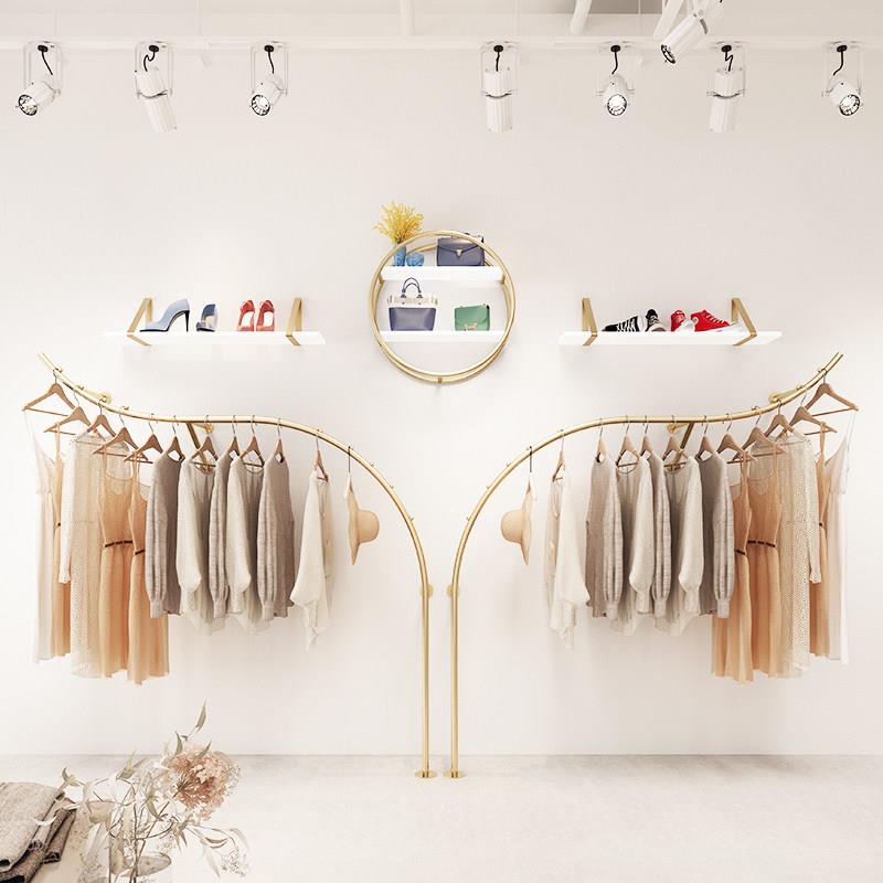 服装店展示架壁挂式衣架上墙挂衣杆子女装网红店装修衣服货架陈列