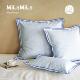 Mila Mila棉和亚麻蓝色枕头床边靠垫卧室大靠垫袋腰枕头腰靠垫简