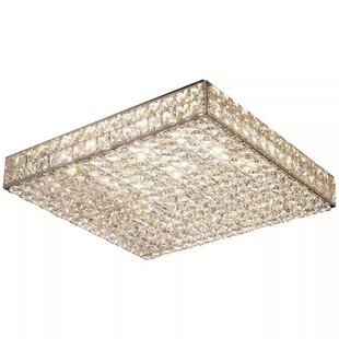 法式轻奢水晶主客厅长方形吸顶灯高级感不锈钢大气大厅卧室主灯具