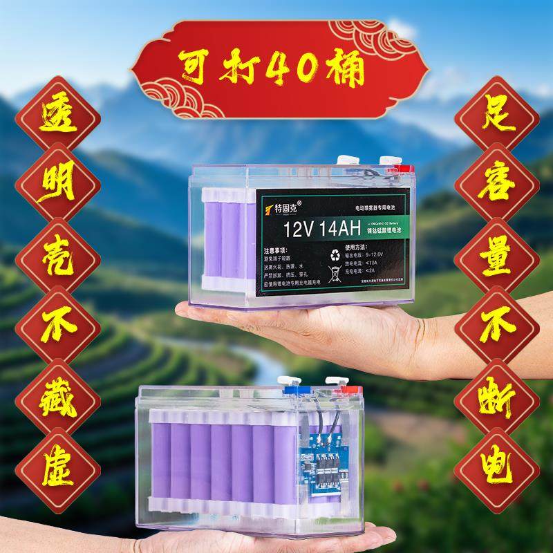 电动喷雾器锂电池12v大容量农用喷雾机电瓶背负打药机专用蓄电池