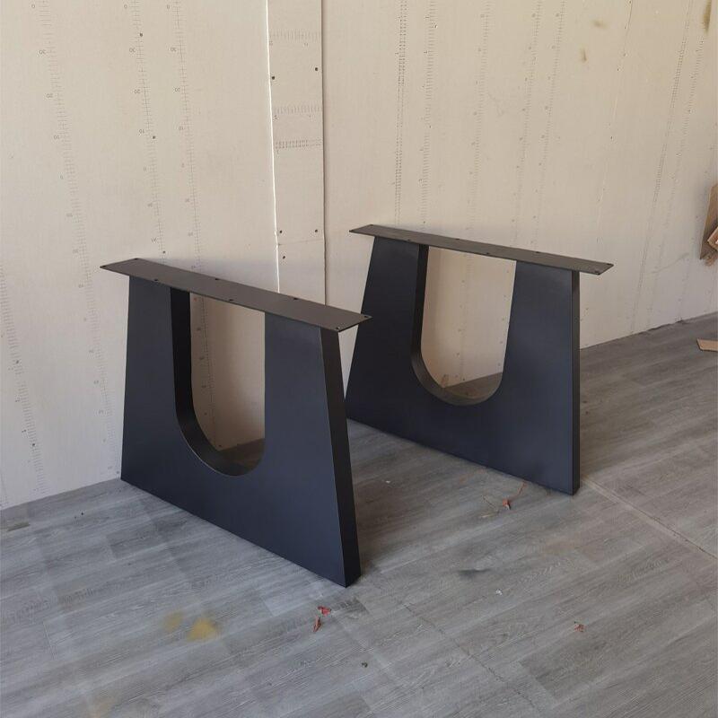 现代简约桌腿碳素钢金属桌架电脑桌餐桌腿支架实木大板办公桌桌脚