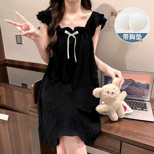 GP RAY吊带睡裙夏季女2025新款云朵棉带胸垫夏天休闲公主背心睡衣