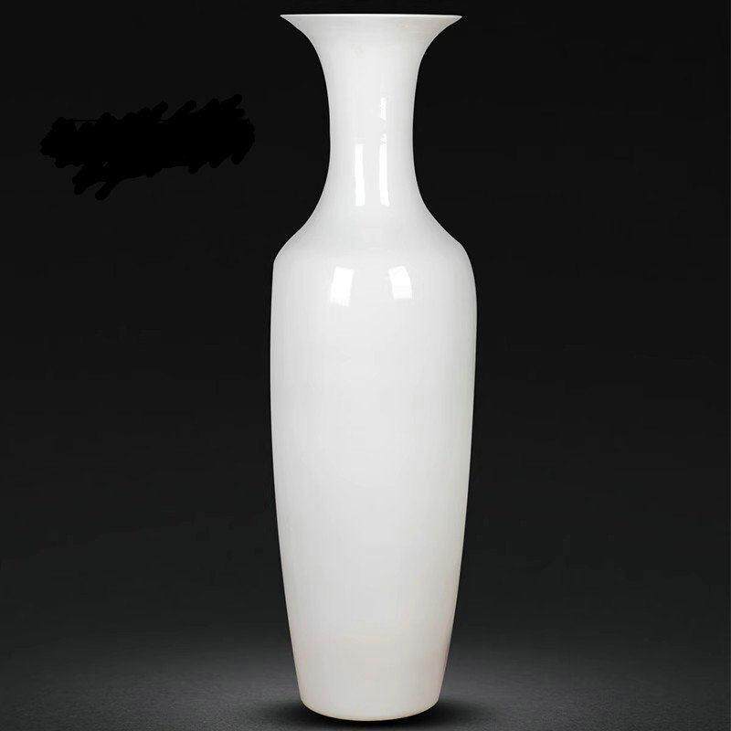景德镇陶瓷白釉白色落地大花瓶白胎瓷花瓶制作图案婚庆装饰品简约