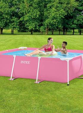 28266长方形框架户外水池家庭游泳池支架水池