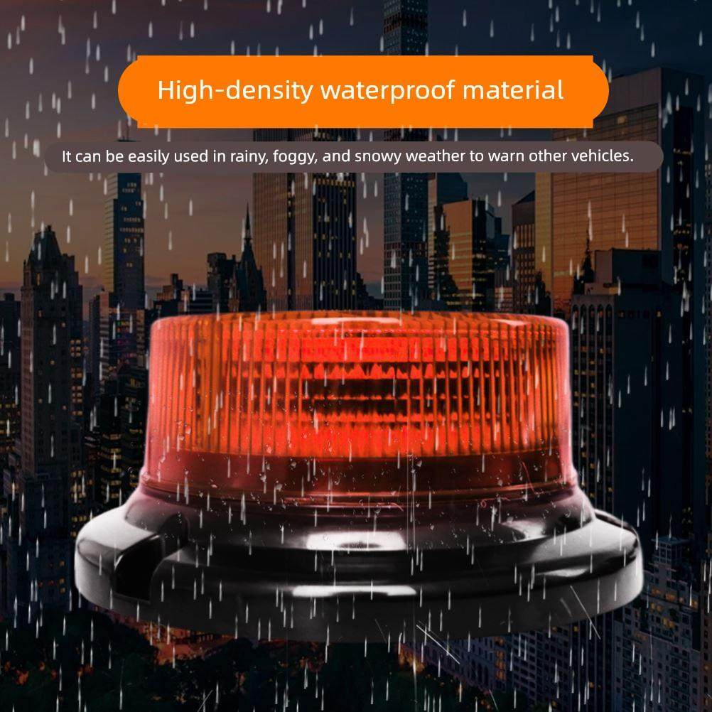 德国进口警示灯太阳能LED旋转爆闪双模式磁吸车顶充电叉车防追尾