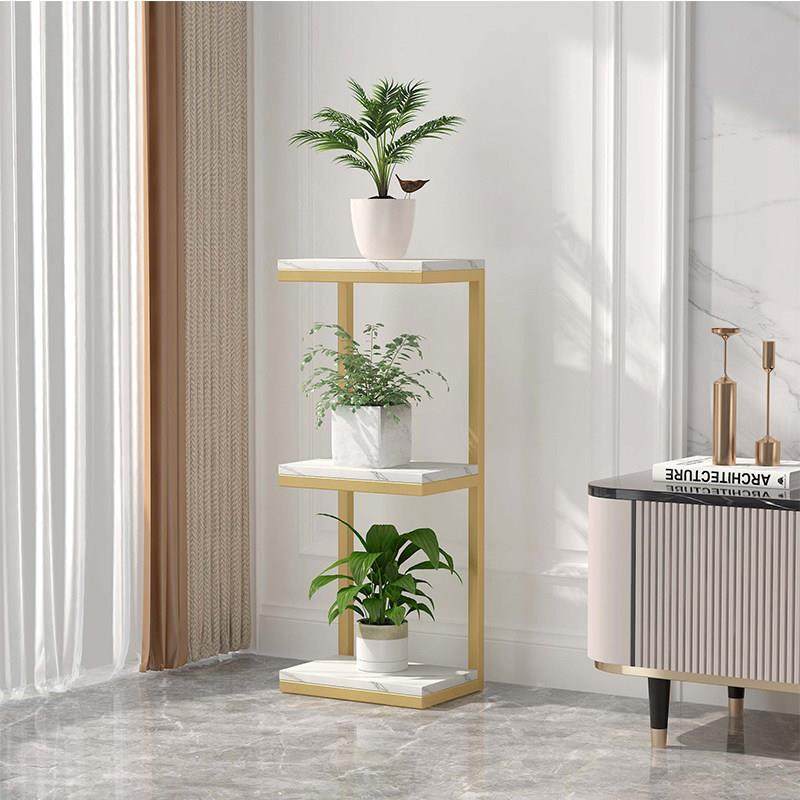 轻奢花架铁艺多层高端电视柜旁边客厅花盆架落地式植物摆放置物架