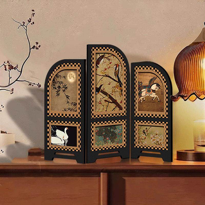 中世纪风格小屏幕桌面装饰品新中式茶几家侧柜入口柜装饰壁龛覆古,家居饰品,装饰摆件,淘宝优惠券,粉丝福利购,淘宝优惠卷