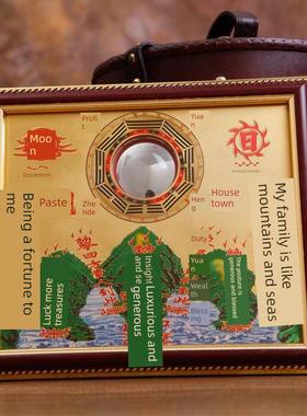 纯黄铜山海镇室内摆件麒麟山海镇八卦镜凸镜室外挂件凸面挂饰图牌