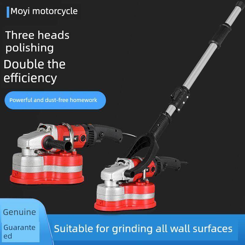 水泥地面研磨机混凝土人工制品手持式三头无尘研磨机粗刨机小型地