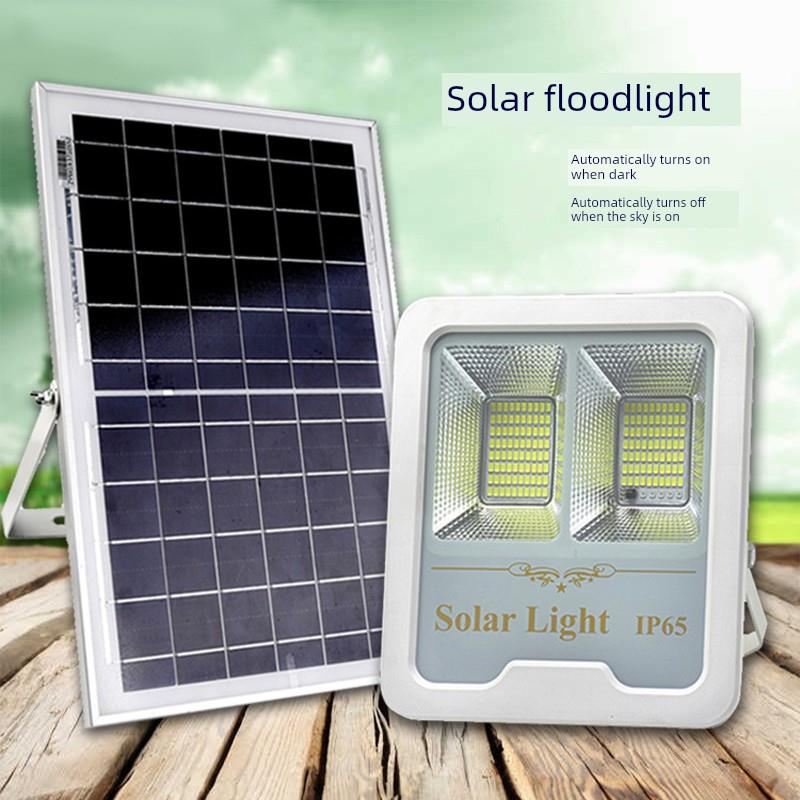 跨境LED solar太阳能投光灯户外防水大功率农村家用超亮庭院照明