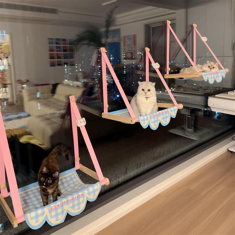 窗户猫吊床猫窝窗台窗日光浴吸盘挂床玻璃阳台宠物躺椅