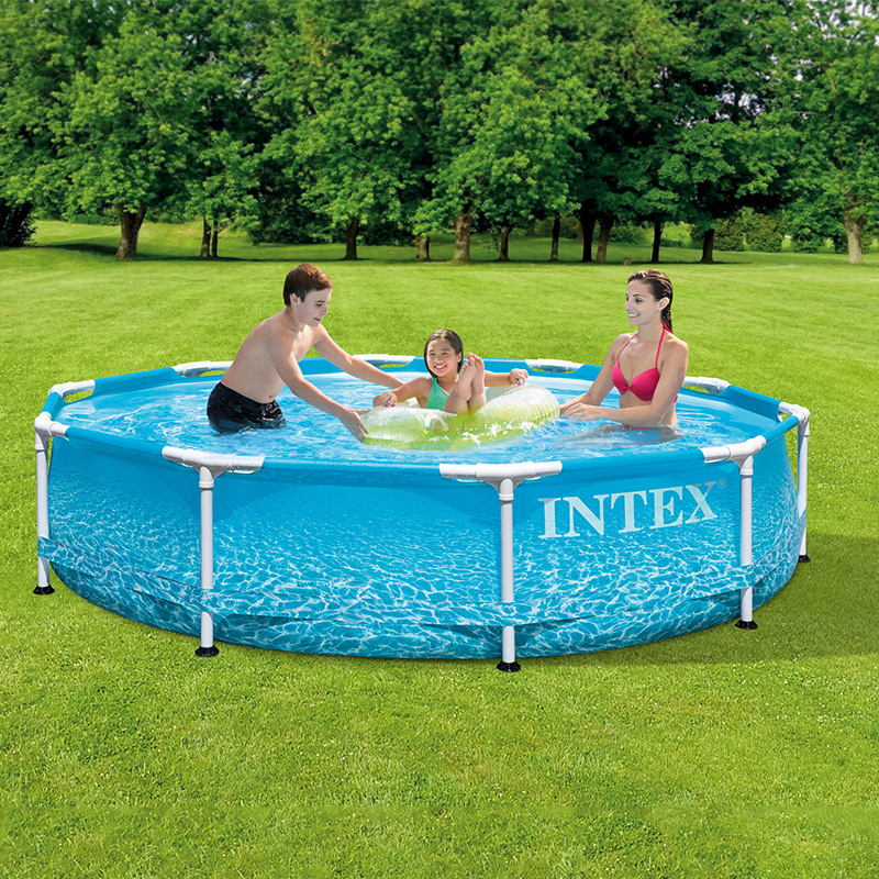 INTEX 28206/28208 10尺海洋圆形管架水池带棚户外水池家庭游泳池