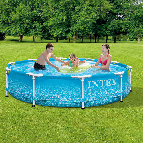 INTEX 28206/28208 10尺海洋圆形管架水池带棚户外水池家庭游泳池