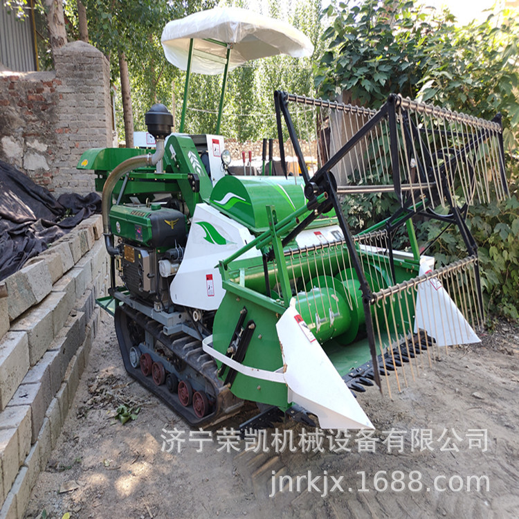 油菜稻麦履带自走收割机大豆水稻脱粒联合收割机山地水田稻谷收割
