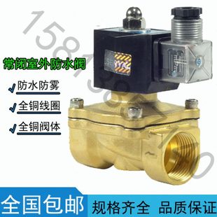 室外防水防雾防潮电磁阀水阀开关阀220VDC24V气阀排水DC12V4分6分