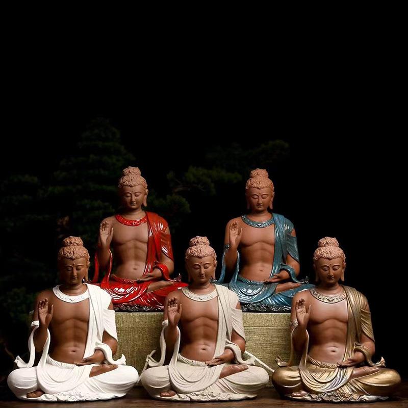 中式世尊佛陶瓷摆件大日如来佛祖释迦摩尼佛像摆件阿弥陀佛桌面