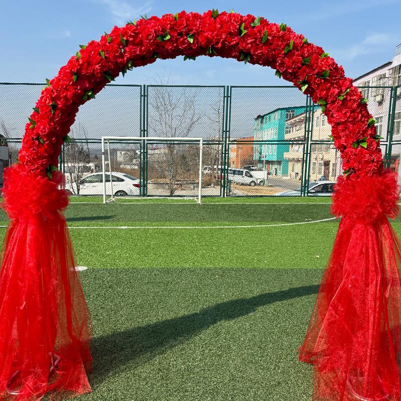 绢花拱门婚礼花门装饰道具全花婚庆新婚道具婚礼开 业庆典纱幔布