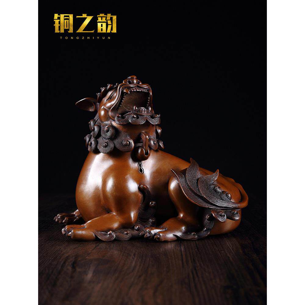 紫铜貔貅朝天吼彷古香炉纯手工熏香炉家居创意香炉摆件檀香炉香道