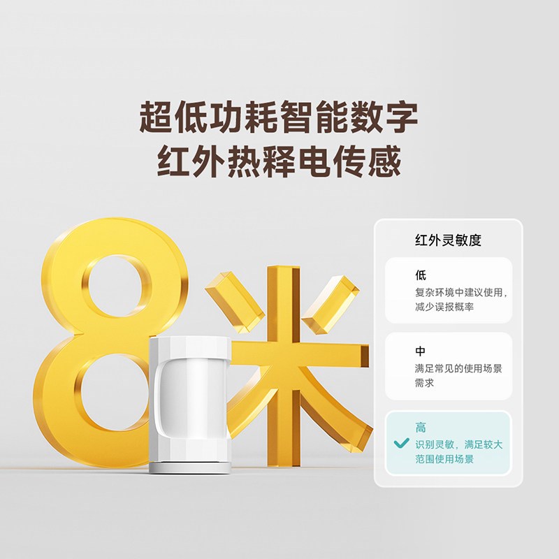 领普人在传感器ES5侧装智能远程移动感应开关光能板人体存在感应