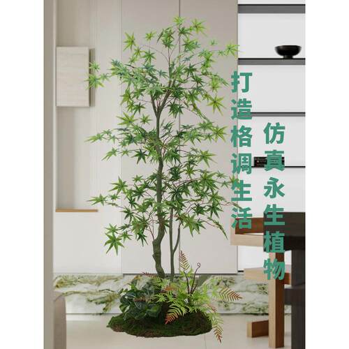 采购产品模拟绿枫客厅装饰品，假植物，彷生枫树组合，景观美化，