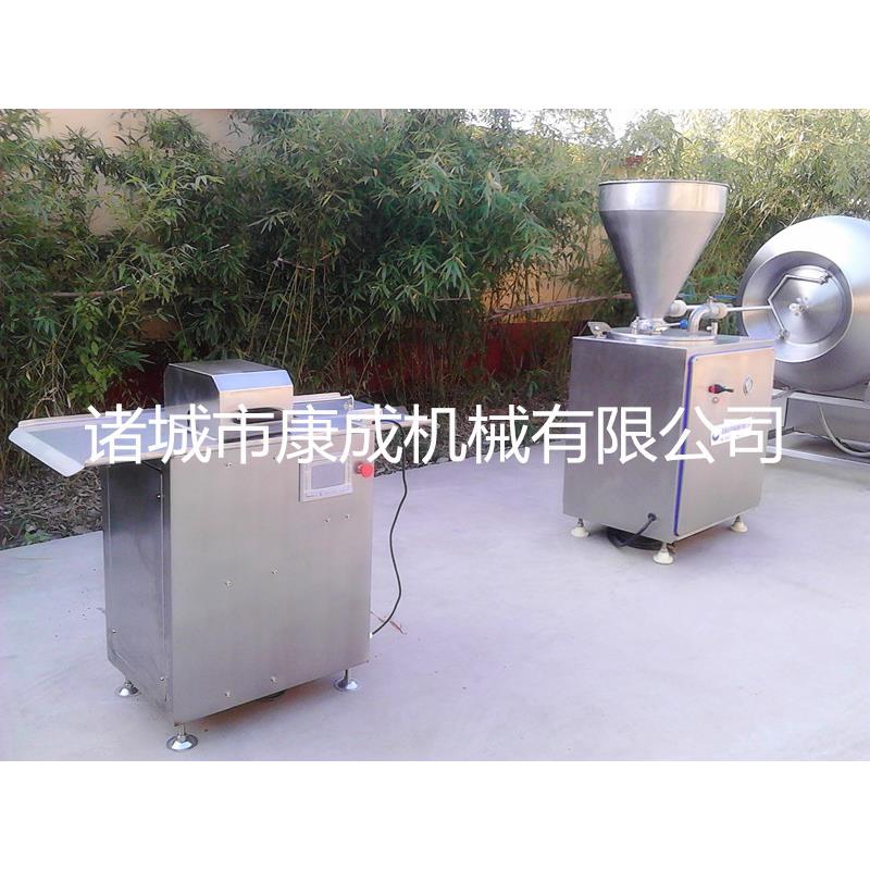 山东直销宠物香肠灌肠机双路馅料灌肠机鸡肉鸡腿真空滚揉机