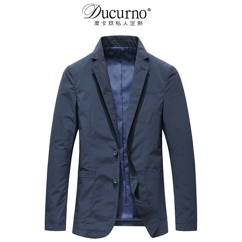 时尚修身休闲西装男2026新款春秋季薄款单西外套简约百搭纯色西服