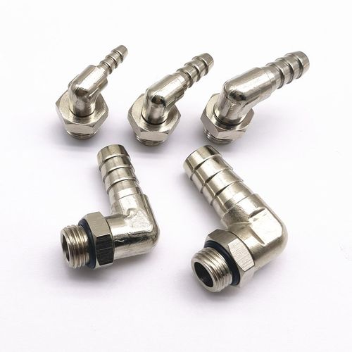 铜镀镍宝塔弯头旋转YPB-L8-1/4外螺纹直M通G直角宝塔竹节水管接头