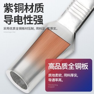 C45空开接线端子紫铜线鼻子冷压端F子空气开关插针插片电线并线耳