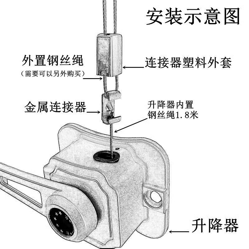 晾衣架配件单杆推拉手摇器推拉控制单杆手摇器切换档X位手摇器升