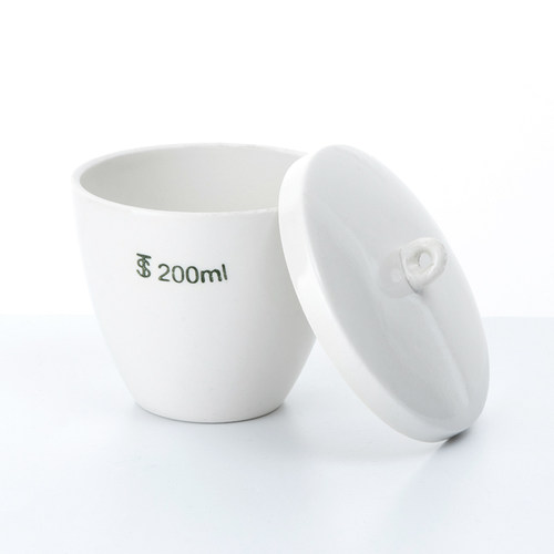 陶瓷坩埚弧形带j盖耐高温 学实验耗材器材教学用品 实验室可用