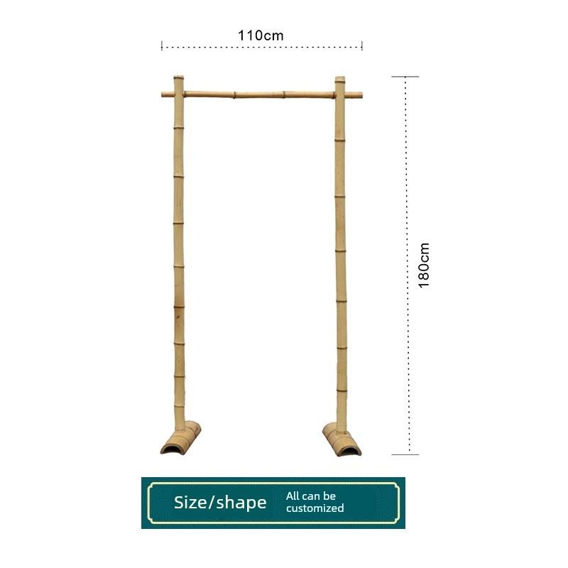 竹架欢迎竹架婚礼竹竿装饰竹架美观展示欢迎架施工黄竹管架景观美