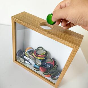 啤酒盖收纳筐展示框葡萄酒瓶盖相框酒瓶瓶塞收纳盒收集收藏