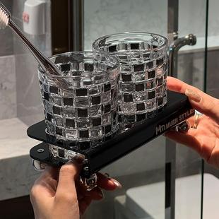 高档漱口杯情侣家用刷牙杯子牙具牙缸牙刷架高颜值收纳牙刷杯套装